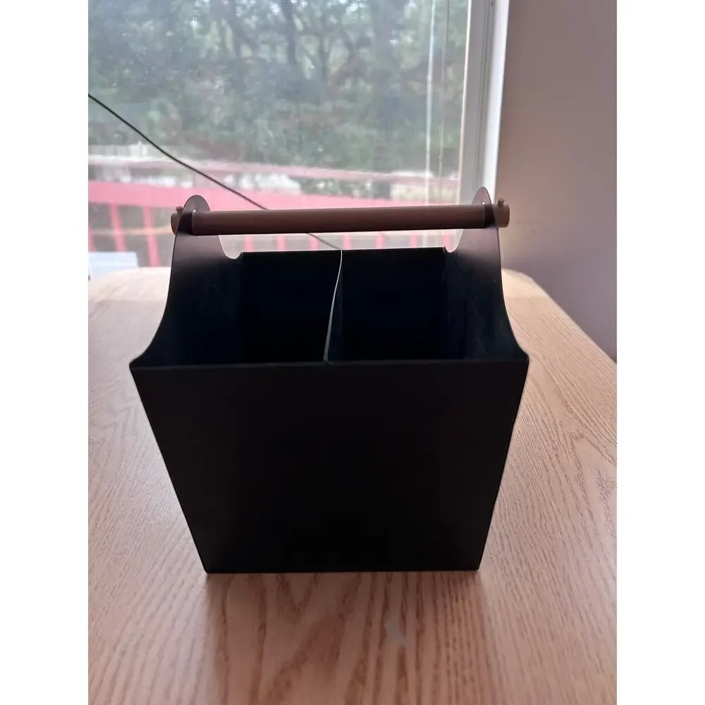 New Metal Storage Caddy with Handle Black size 8”x6 1/4”x5.5”